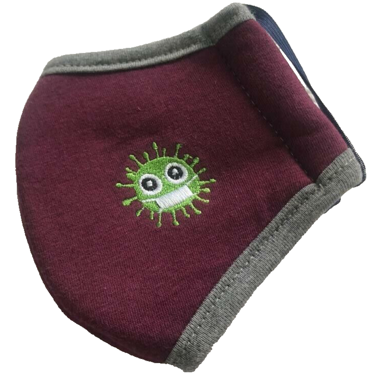 Purple Cotton Face Mask For Kids Unisex Washable Casual Mouth Cover Protection
