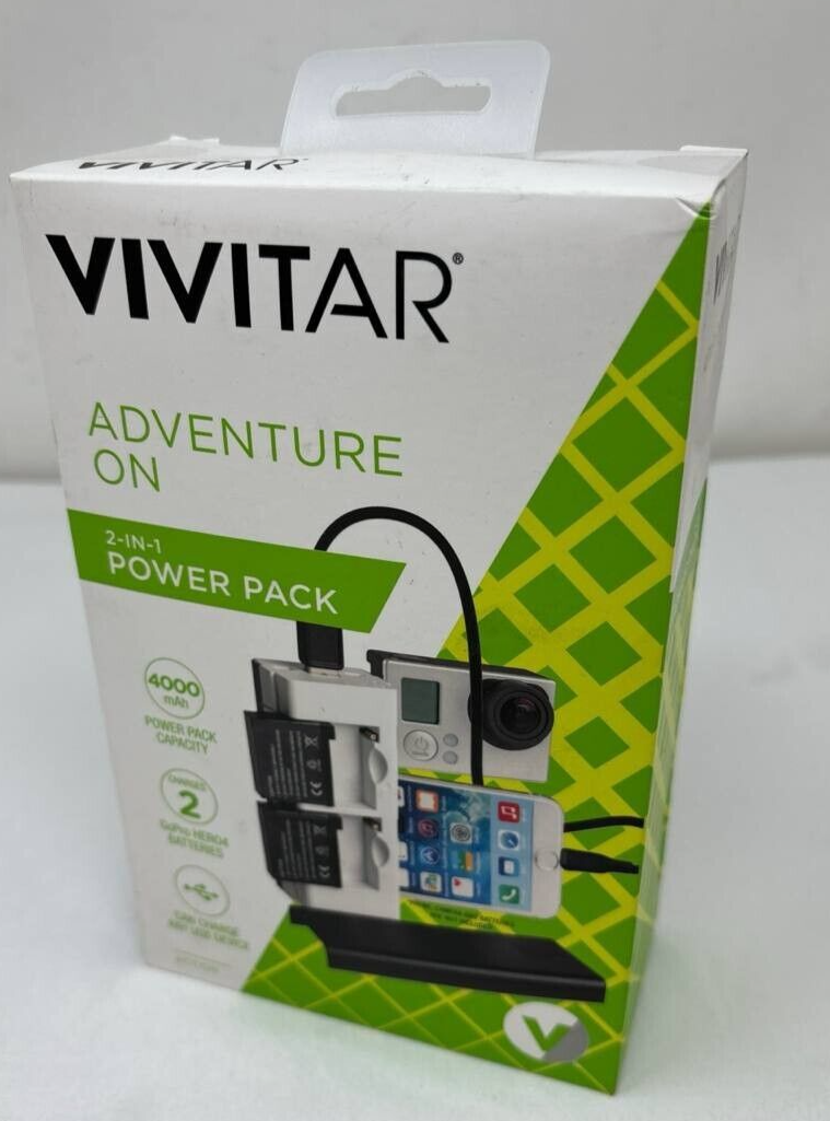 Vivitar Adventure On 2 in 1 Power Pack 4000mAh Battery Charger for GoPro HERO9