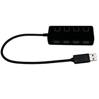 Sabrent HB-UM43 4 Port USB Hub Power Switches Portable for Laptop PC Mac