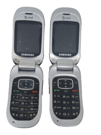 Lot of 2 Samsung SGH-A237 Flip Phone 2G GSM AT&T Locked Blue Bad LCD READ