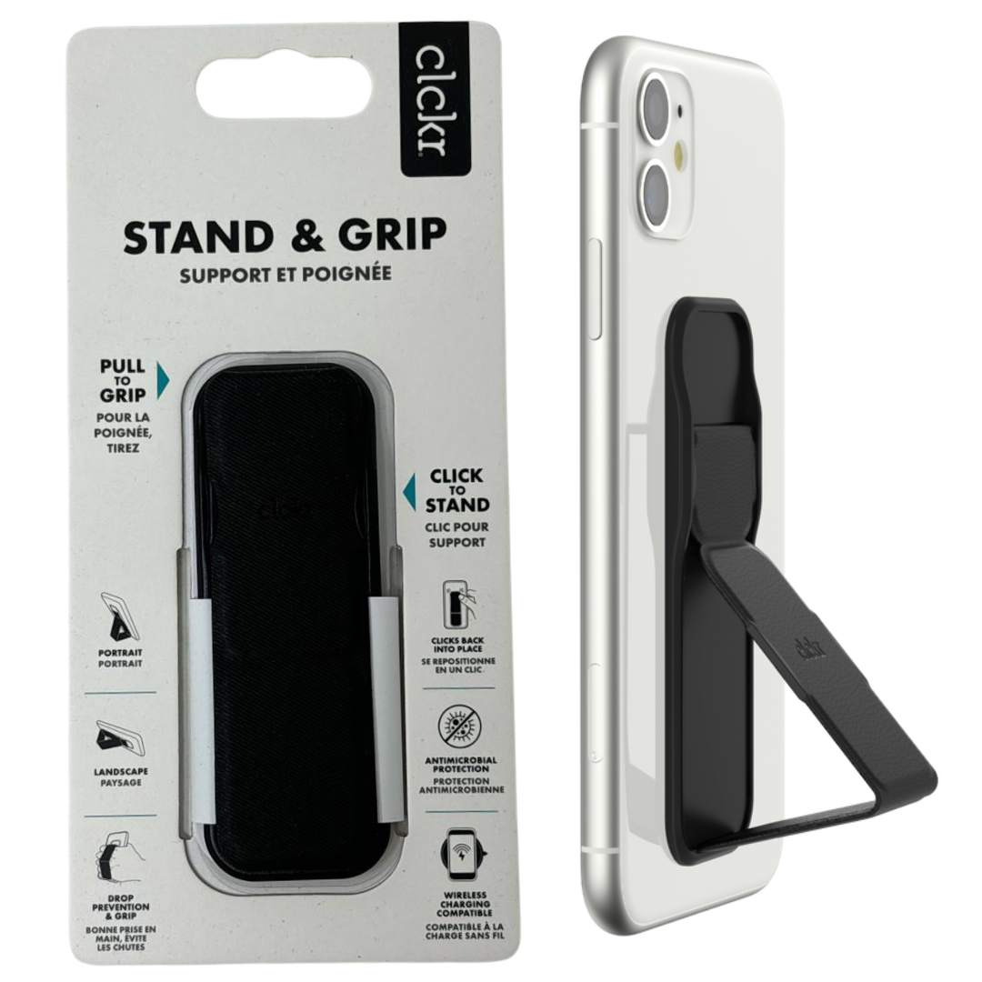 Clckr Universal Stand and Grip Phone Holder Smooth Mount for iPhone 16 Pro