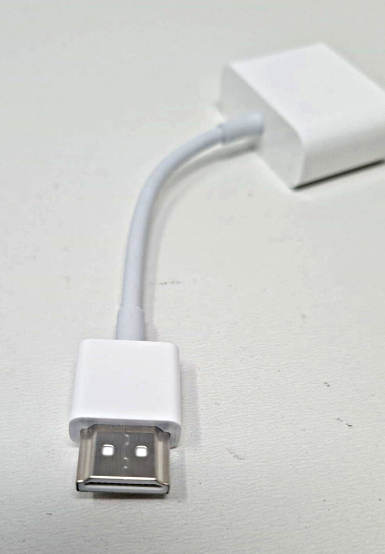 Cable Adapter HDMI Male to DVI Female Port Video Converter White 2" Short Fiber