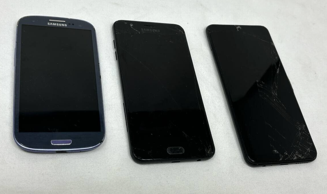 3 Lot Wholesale Samsung Galaxy S3 J7 Prime A03s Untested WHOLESALE As Is Read
