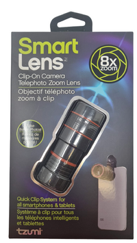 Tzumi Add On Zoom Smart Lens Clip On Camera Telephoto 8X Lens for Phones Tablet