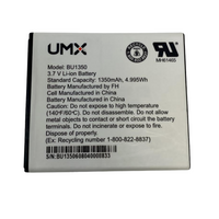Battery BU1350 For UMX Unimax BU1350 1350mAh 3.7V 4.995Wh Original Replacement