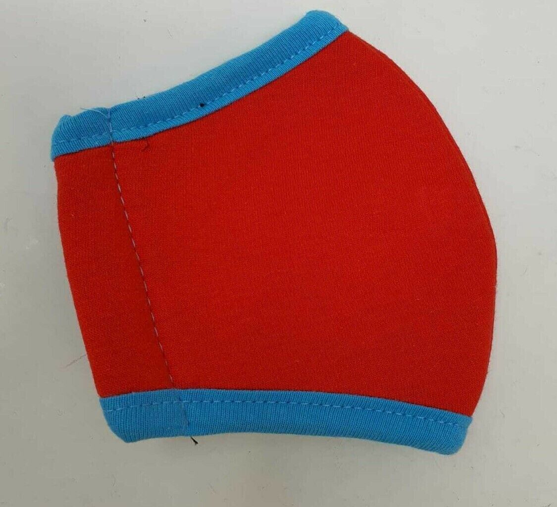 Reusable Cotton Face Mask Protective Red Coral Light Blue Mouth Cover for Kids
