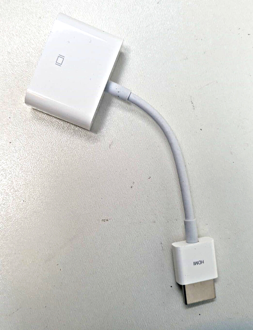 Cable Adapter HDMI Male to DVI Female Port Video Converter White 2" Short Fiber