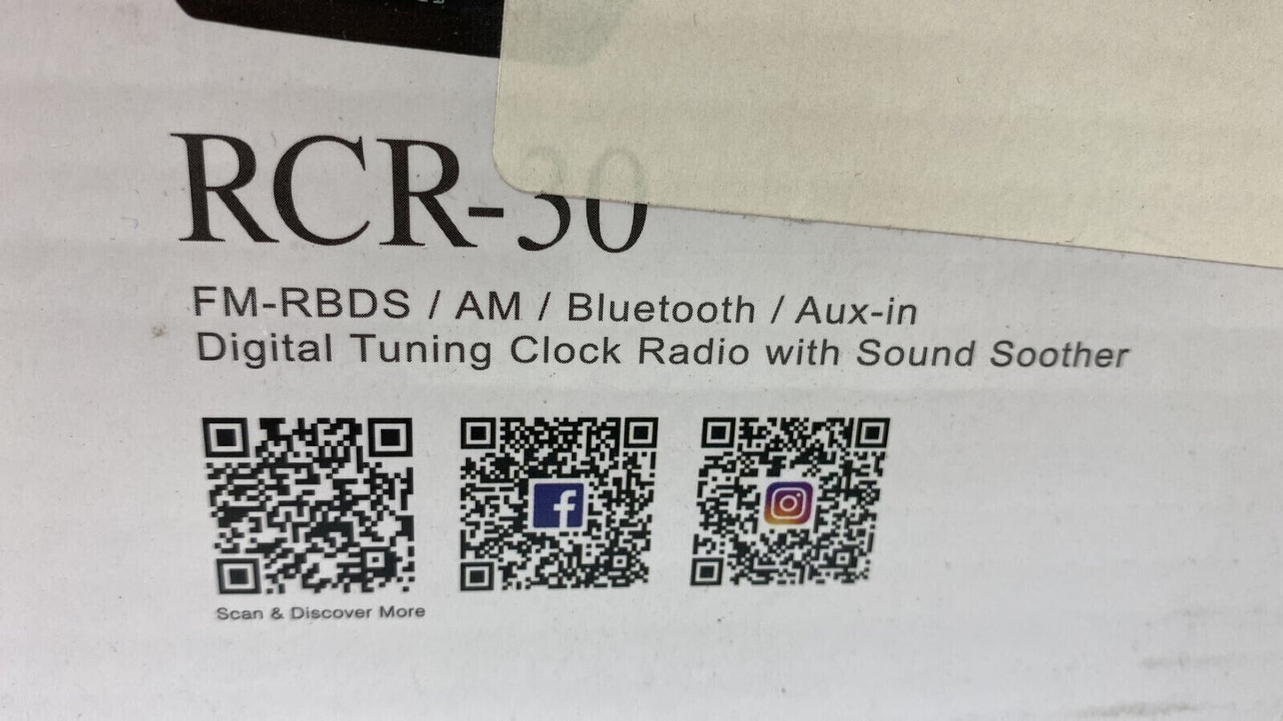 Sangean RCR- 30 Digital Tuning Clock Radio FM AM Bluetooth Aux USB Soother READ