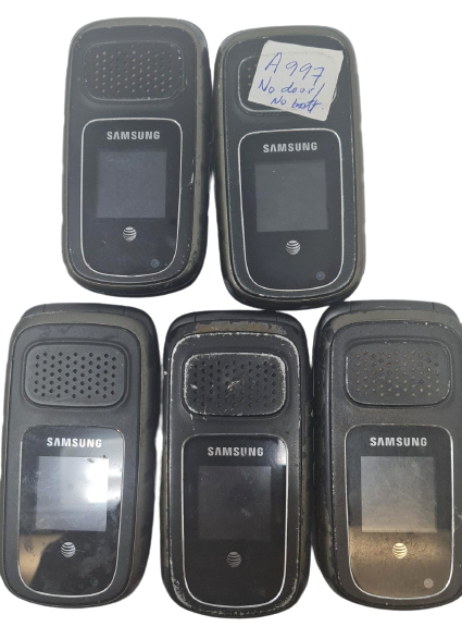 5 Lot Samsung SGH-A997 Rugby 3 Flip Phone Power Up Good LCD Sold As Is AT&T