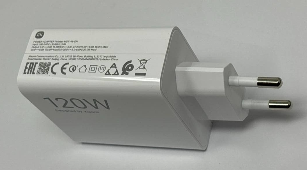 Xiaomi Power Adapter USB Fast Charge 120W for Redmi Note 13 Pro MDY-16-EN Head