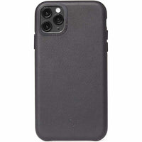 Decoded Back Case for iPhone 11 Pro Grain Aniline Leather Protective Cover Black