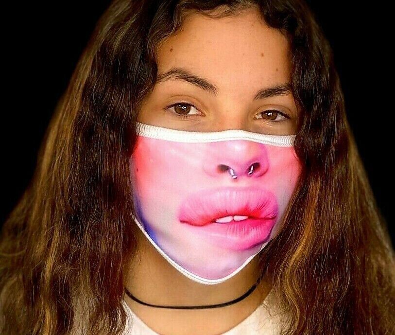 Reusable Protective Face Mask Nose Piercing Septum Sexy Lips 3D for Kids