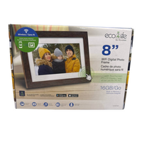 Aluratek eco4life 8 Inch Smart Digital Photo FrameWiFi Touchscreen 16GB Wood