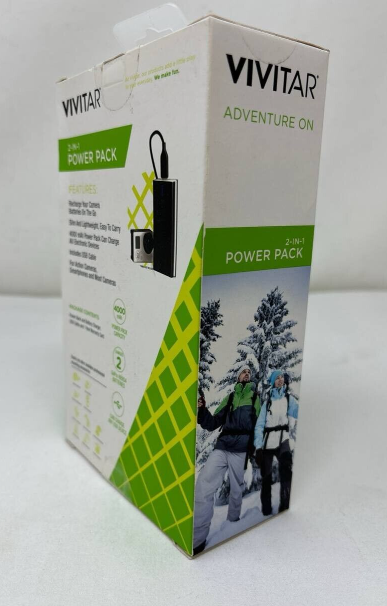 Vivitar Adventure On 2 in 1 Power Pack 4000mAh Battery Charger for GoPro HERO9