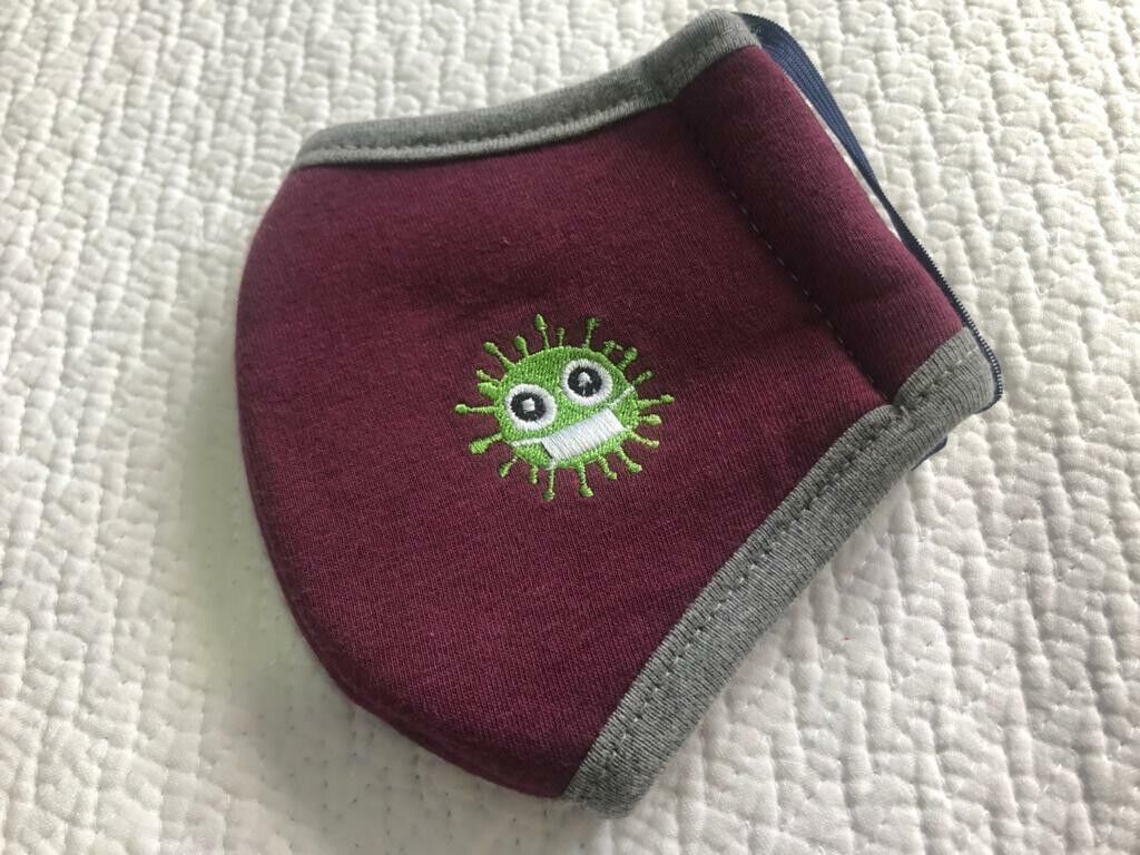 Purple Cotton Face Mask For Kids Unisex Washable Casual Mouth Cover Protection