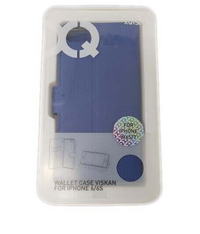 XQisit Wallet Case Viskan Protective Folio Book Cover For Apple iPhone 6 6S Blue