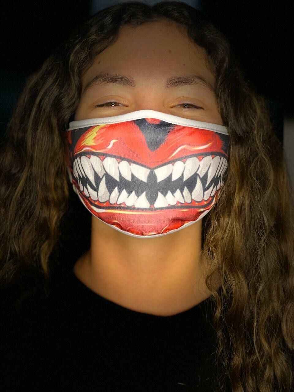 Reversible Kids Washable Dry-Fit Mouth Face Mask Teeth Foxy Animatronic Fanthom