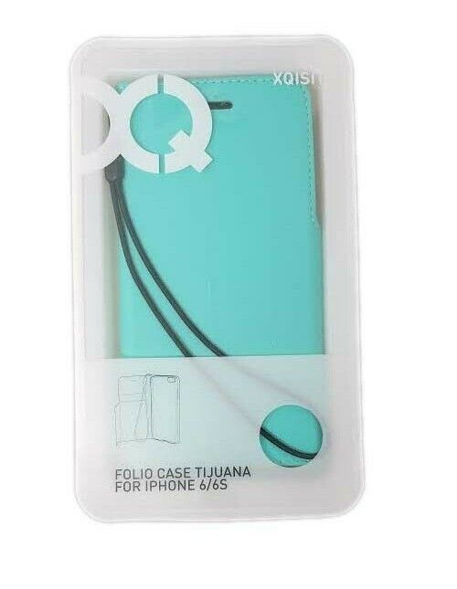 Genuine New Turquoise XQISIT Folio Case Tijuana Cover Fits Apple iPhone 6 6S