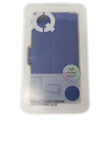 Original Blue XQISIT Protective Case Wallet Case Viskan For Apple Iphone 6 6S