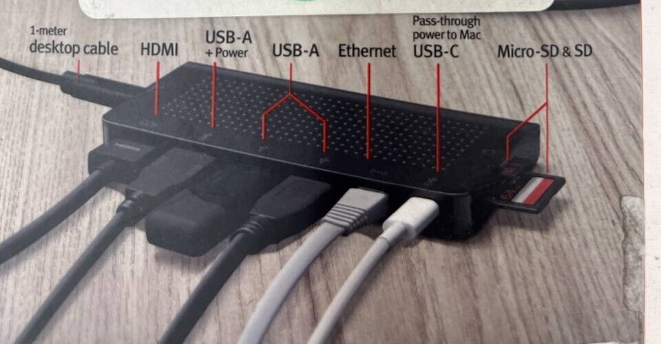 Twelve South StayGo Gigabit Docking Station USB C 12 Hub Multi Port Dock Adapter