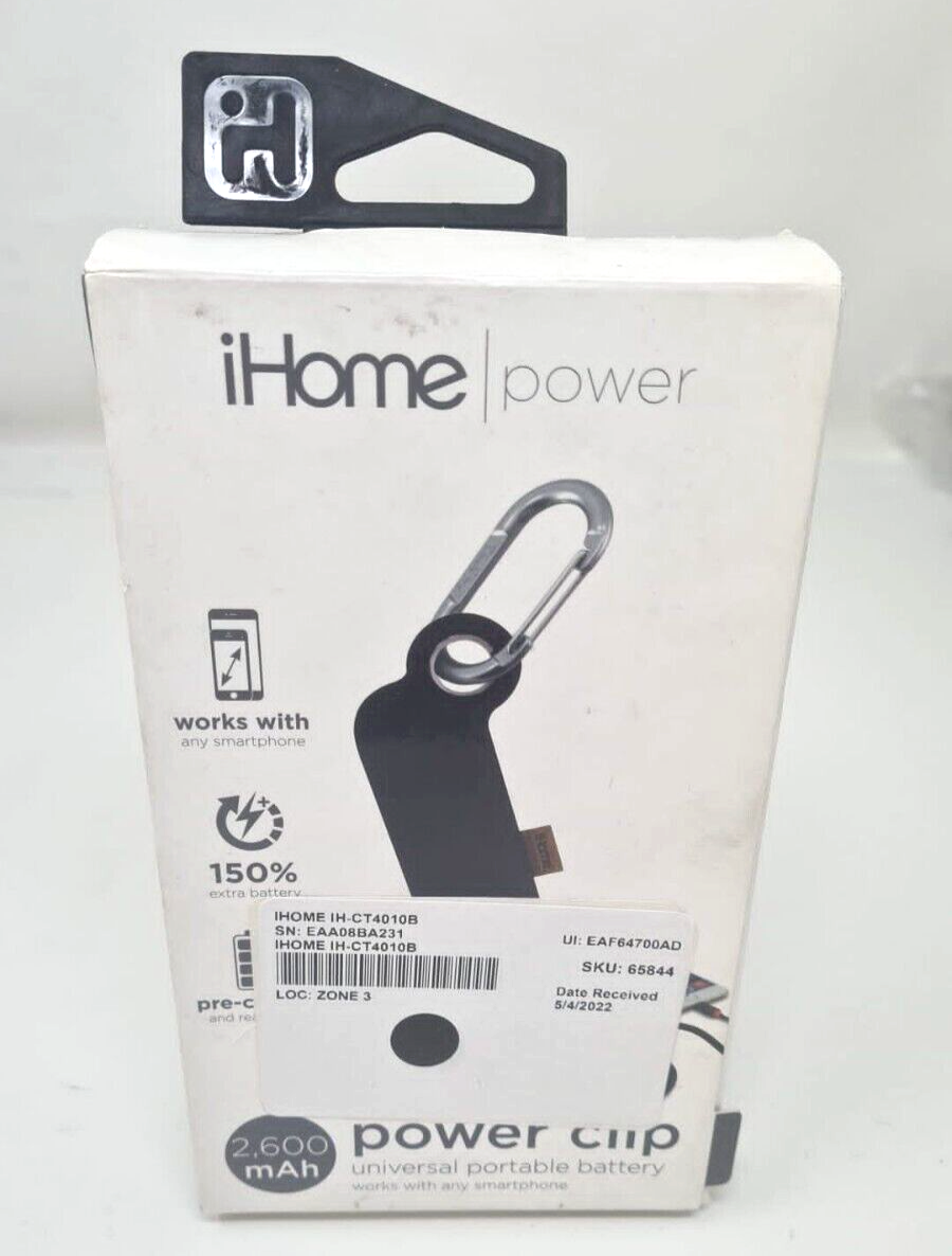 iHome Power Clip Universal Portable Charger External Battery Powerbank 2600mAh