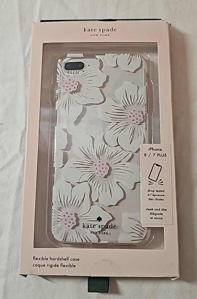 Kate Spade Hardshell Case for iPhone 6 6S 7 8 Plus Hollyhock Floral White Floral