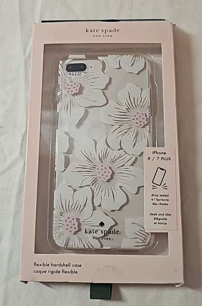 Kate Spade Hardshell Case for iPhone 6 6S 7 8 Plus Hollyhock Floral White Floral