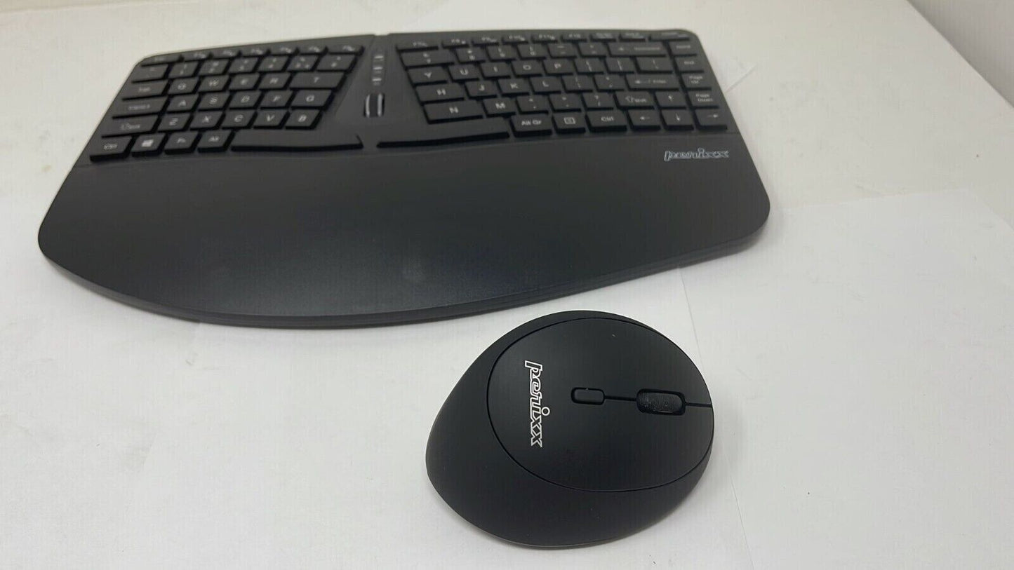 Perixx Wireless Slim Ergonomic Full Size Keyboard and Vertical Mouse Set Combo