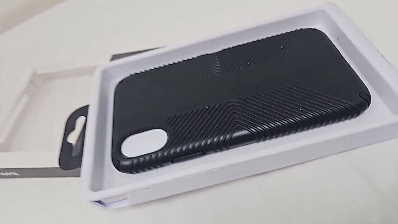 Speck Presidio Grip Case for Apple iPhone X XS Back Cover Carbon Black Matte