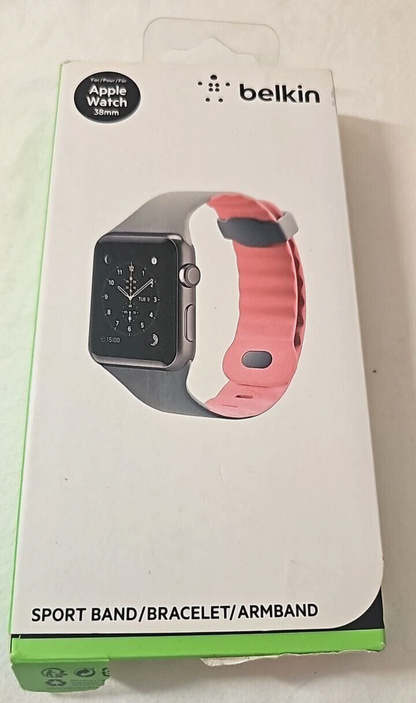 Belkin Sport Band for Apple Watch Sport Series 1 2 3 4 Pink Gray Silicon 38mm