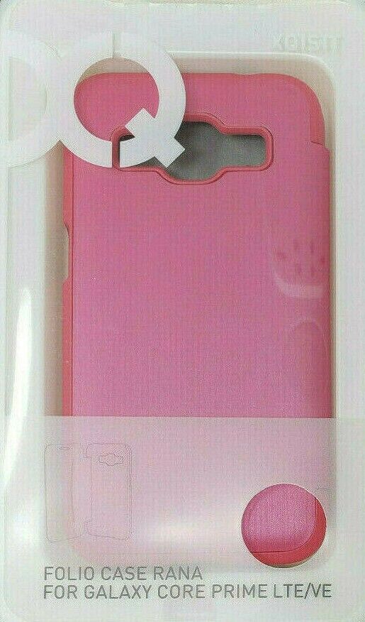 Pink Xqisit Folio Case Rana For Samsung Galaxy Core Prime LTE 4G Book Cover