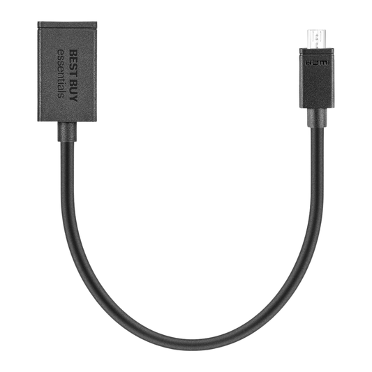 Best Buy Essentials Micro HDMI to Female HDMI Type D Adapter Cable 4K 60Hz 6 inc