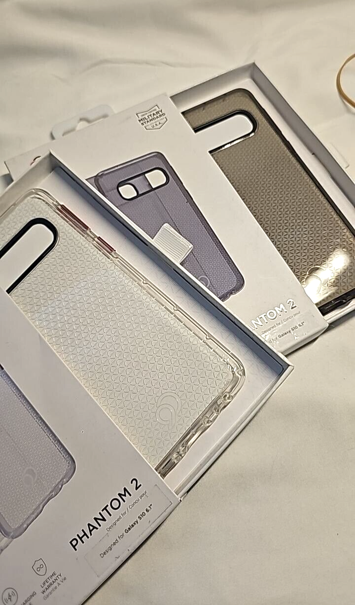 Lot of 2 Nimbus9 Phantom Cases for Samsung Galaxy S10 Clear Patterned Slim Cover