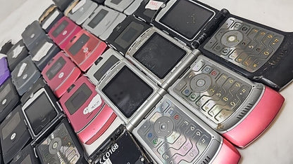34 Motorola Razr V3 V3i  GSM Flip Phone Vintage ATT T-Mobile CDMA Repair USED