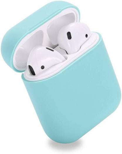 Silicone Case Protective Skin Charging Case For Apple AirPods 1st 2nd Blue Aqua