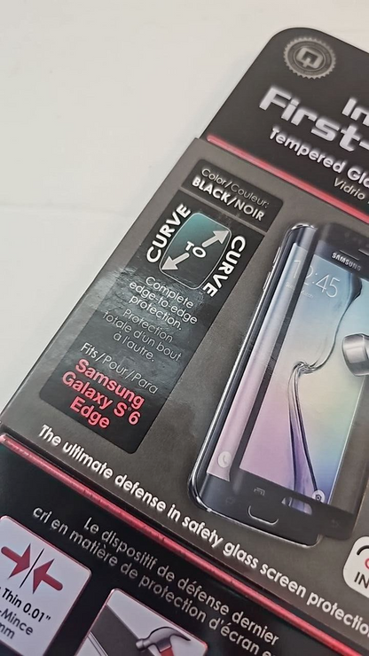 Qmadix Invisible Defense Tempered Glass Samsung Galaxy S6 Edge SM-G925F Black