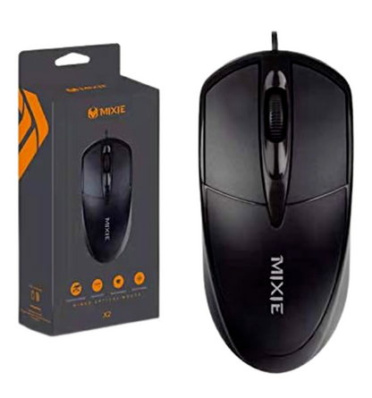 Mixie X2 Wired USB Ergonomic Optical Mouse LED 1000 DPI for Gaming Office