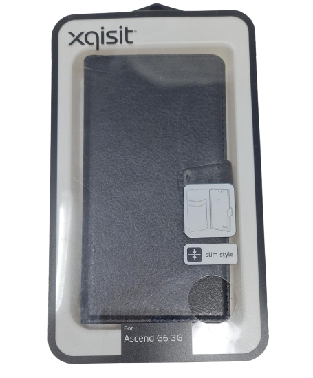 Xqisit Leather Wallet Case for Huawei Ascend G6 Card Slot Flip Cover Black