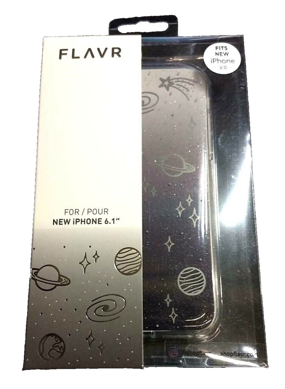 FLAVR Clear Silicone Hard Case for Apple iPhone XR Galactic Gray Space Cover