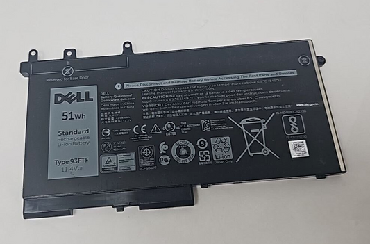 Laptop Battery 93FTF for Dell Latitude 5280 5290 5490 5580 5591 Precision 3530