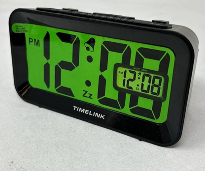 Timelink Desk Alarm Clock with 8 Minute Snooze Light Up 2" Large Numbers Display