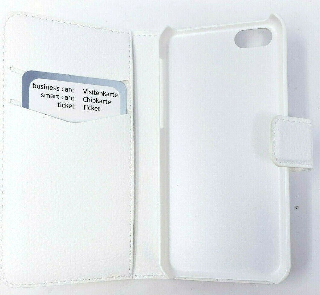 Xqisit White Leather Flex Book Case Flip Cover for iPhone 5C 5S SE 1st Gen