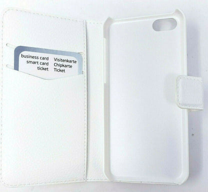 Xqisit White Leather Flex Book Case Flip Cover for iPhone 5C 5S SE 1st Gen