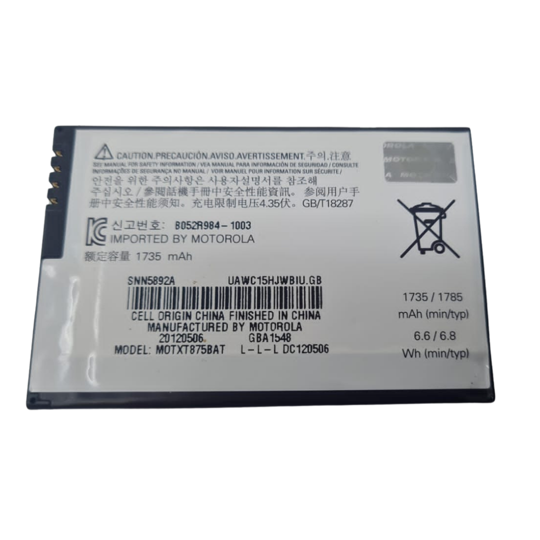 Battery HW4X For Motorola Droid Bionic MOTXT875BAT 1735mAh 6.6Wh 3.8V Original