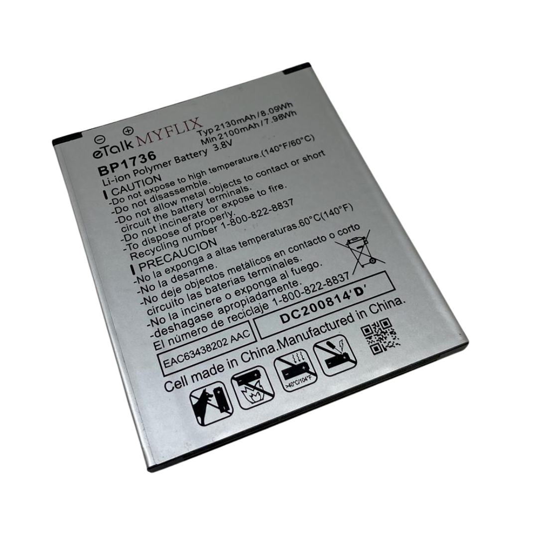 Replacement Battery BP1736 for Kazuna etalk MYFLIX KAZN20PP KAZNO20 2100mAh