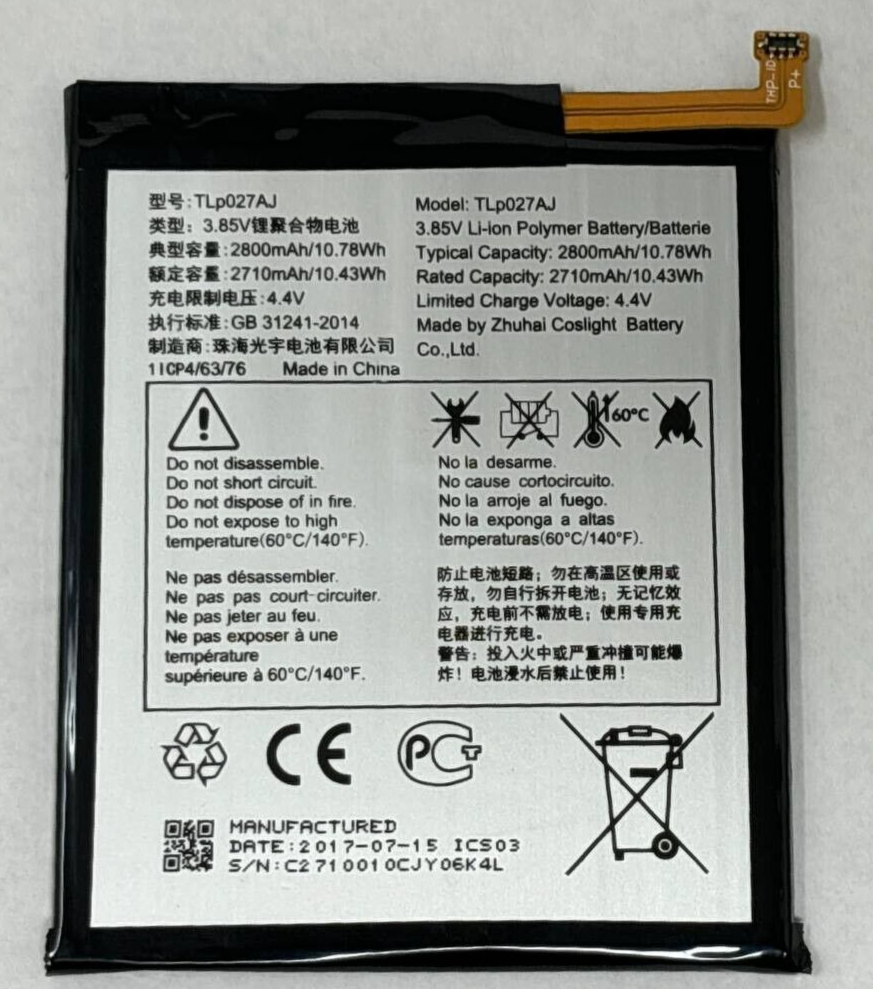 Battery TLP027AJ For Alcatel PulseMix 5085C One Touch A5 OT 8085D Genuine