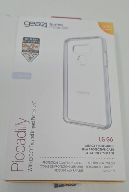 Gear4 D30 Clear Phone Case for LG G6 Hybrid Hard Cover Titan Gray Piccadilly OEM