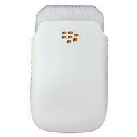 Leather Pouch Sleeve For Blackberry 8520 8530 8500 Curve 3G 9300 White  Genuine