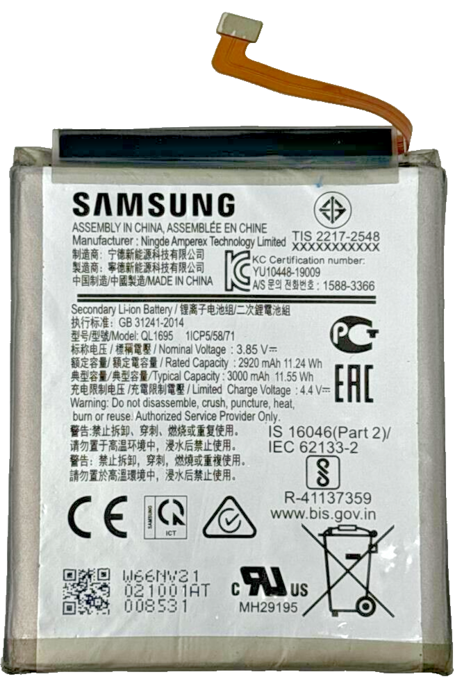 Battery for Samsung Galaxy A01 A015 QL1695F SM-A015T 2920 mAh OEM Replacement