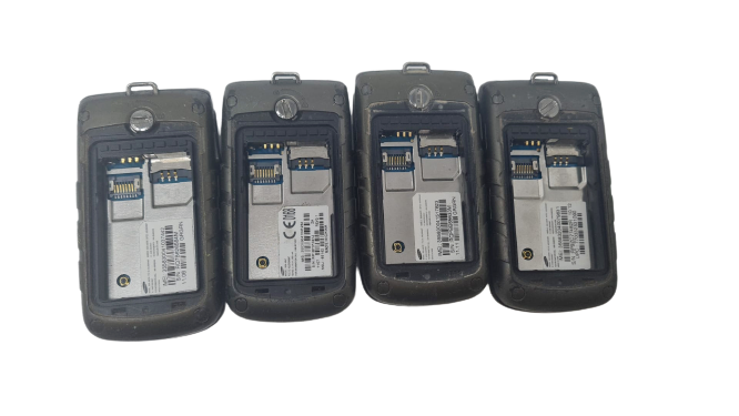 4 Lot of Samsung Rugby II 2 SGH-A847 Black Cell Phone Flip for Replacement Parts